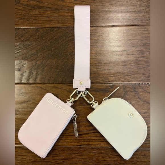 lululemon athletica Handbags - NWOT lululemon athletica White Opal Meadowsweet Pink Dual Pouch Wristlets